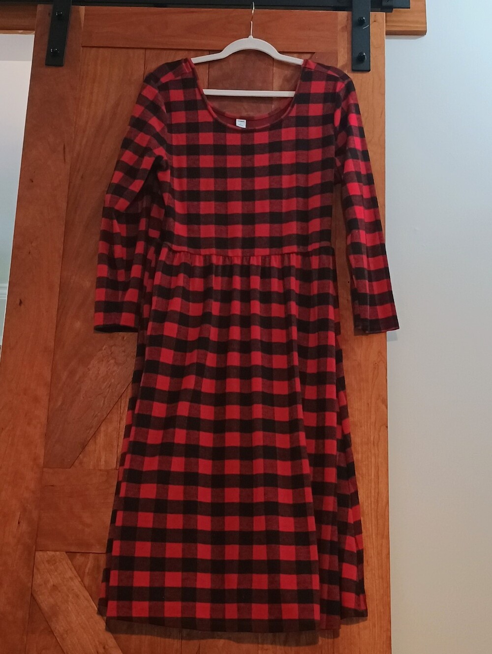 Old Navy Buffalo Plaid Scoop Neck Midi Dress - XL